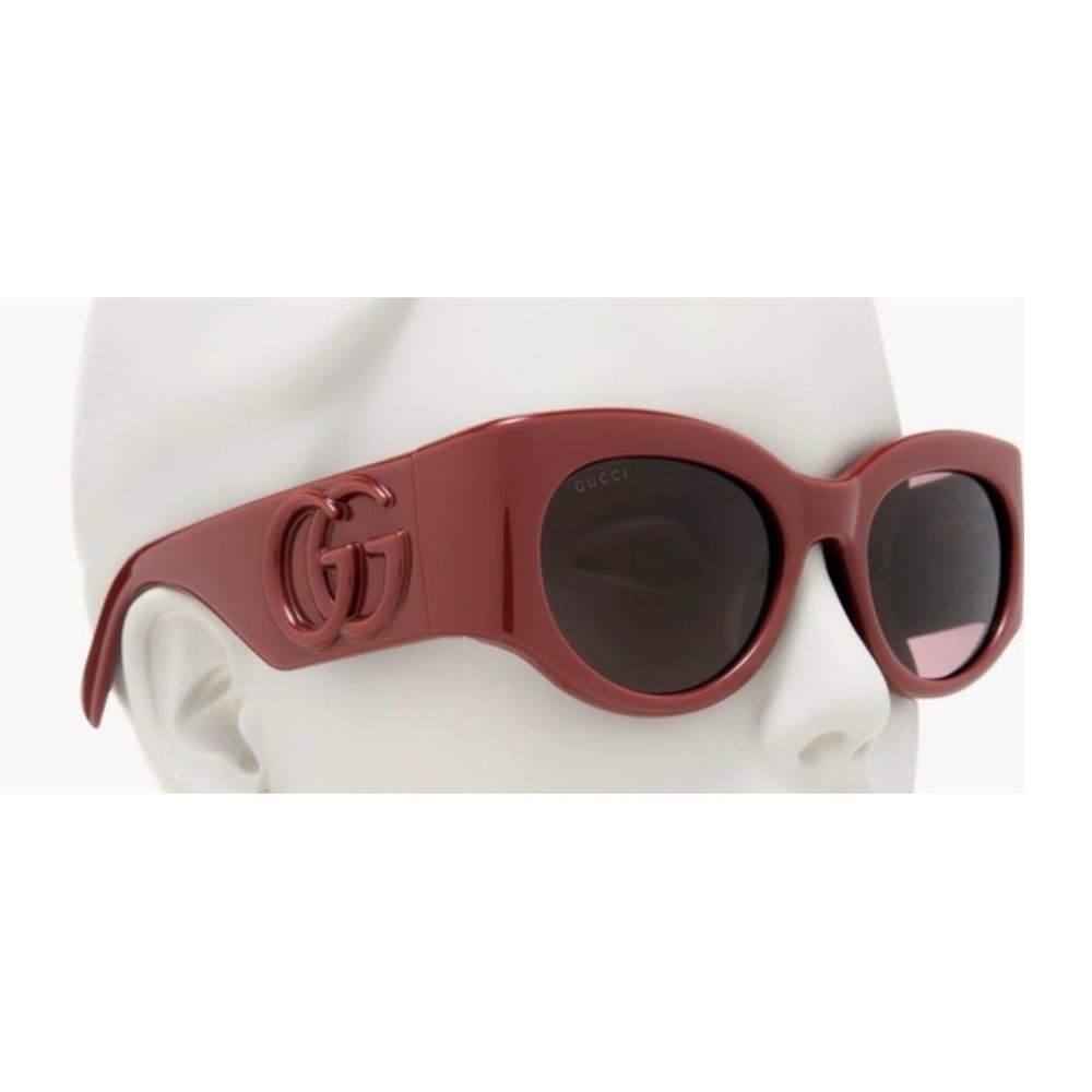 New Gucci GG1544S 002 Burgundy 53mm Oval Sunglasses Brand new in sealed package